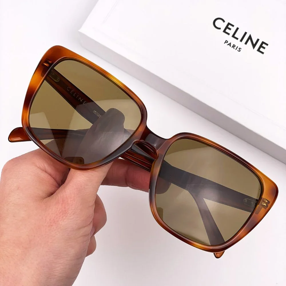 🔥 CELINE CL40047I/S 53E Sunglasses Havana Brown Oversized Women - Picture 1 of 9